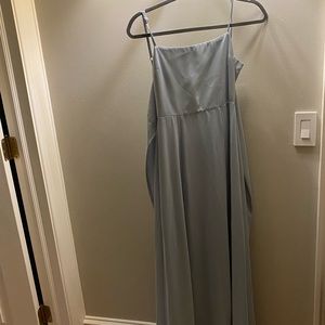 Show Me Your Mumu Lauren Tie Back Chiffon Gown - Steel Blue size small